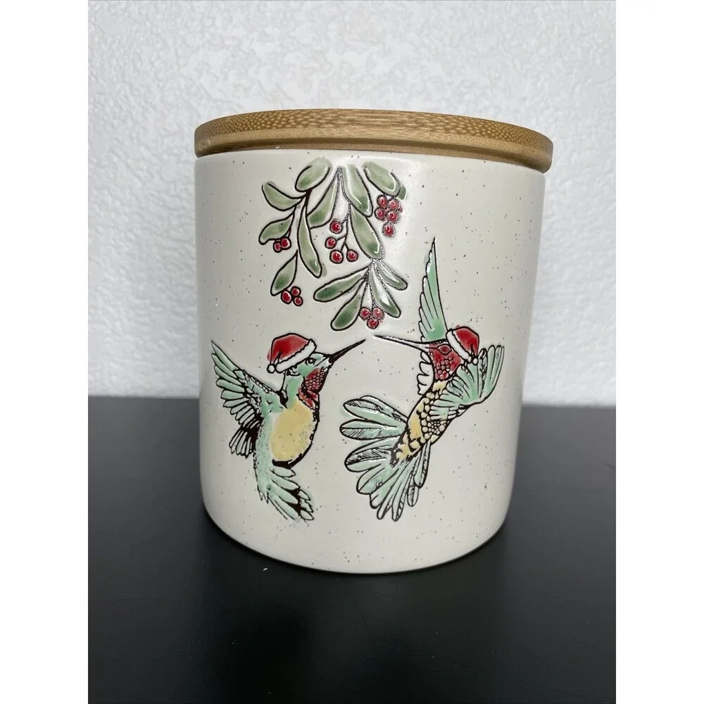 Eli & Ana  Christmas Holiday Hummingbird Canister with lid
